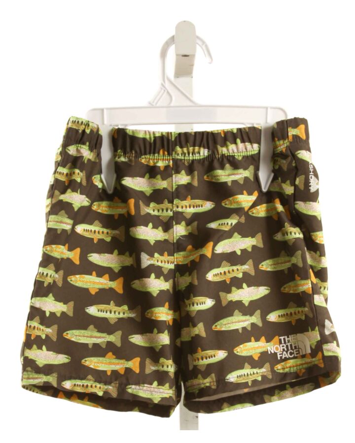 NORTH FACE  GREEN   PRINTED DESIGN SWIM TRUNKS