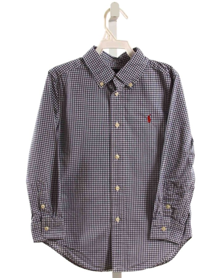 RALPH LAUREN  NAVY  GINGHAM  DRESS SHIRT