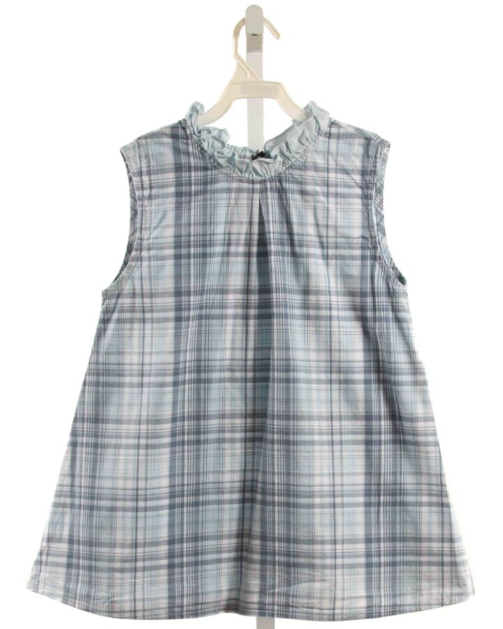 HANNAH KATE  LT BLUE  PLAID  SLEEVELESS SHIRT