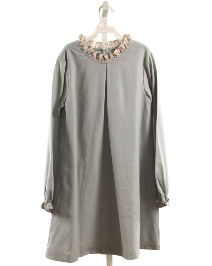 HANNAH KATE  LT BLUE LINEN   DRESS WITH RUFFLE