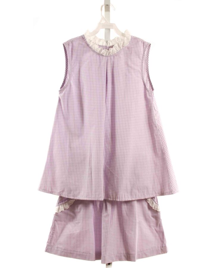 HANNAH KATE  LAVENDER  GINGHAM  2-PIECE OUTFIT WITH EYELET TRIM