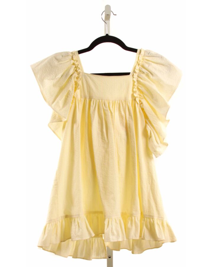 HANNAH KATE  YELLOW SEERSUCKER STRIPED  SLEEVELESS SHIRT