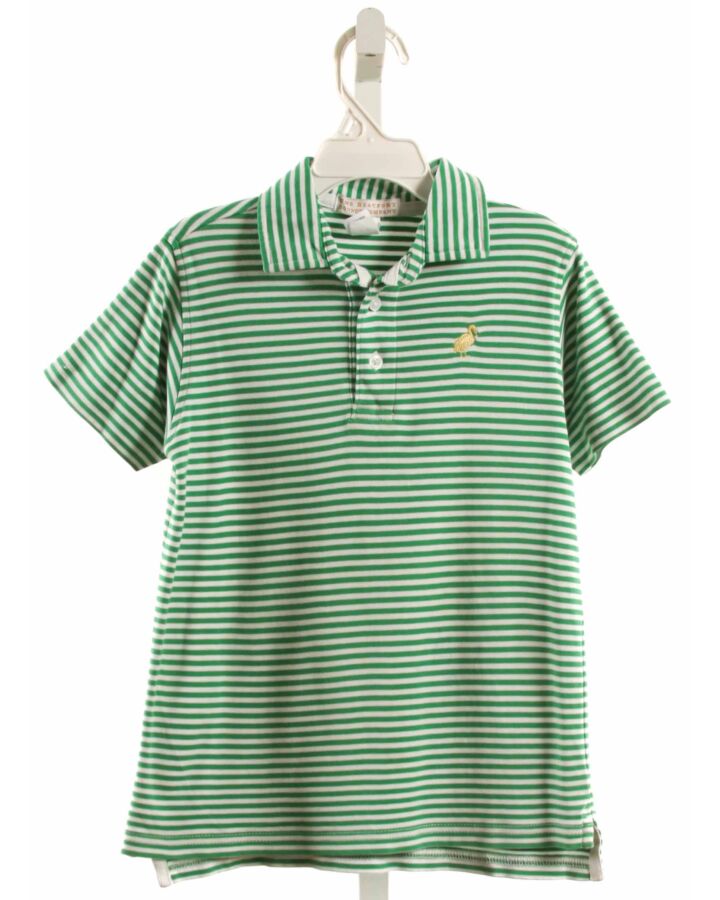 THE BEAUFORT BONNET COMPANY  GREEN  STRIPED  KNIT SS SHIRT