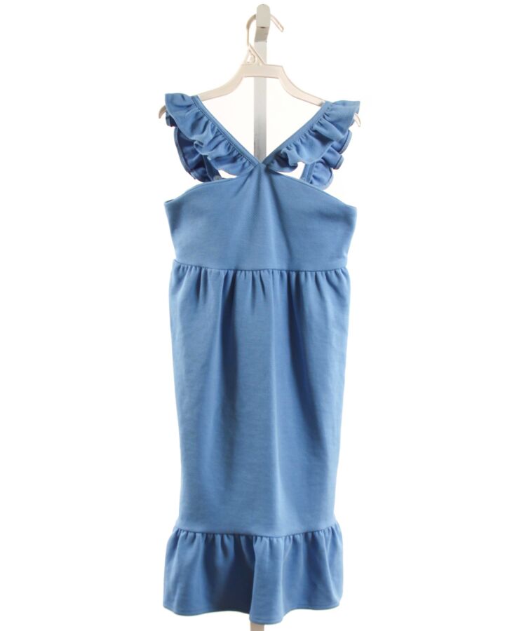 BISBY BY LITTLE ENGLISH  BLUE PIQUE   DRESS WITH RUFFLE