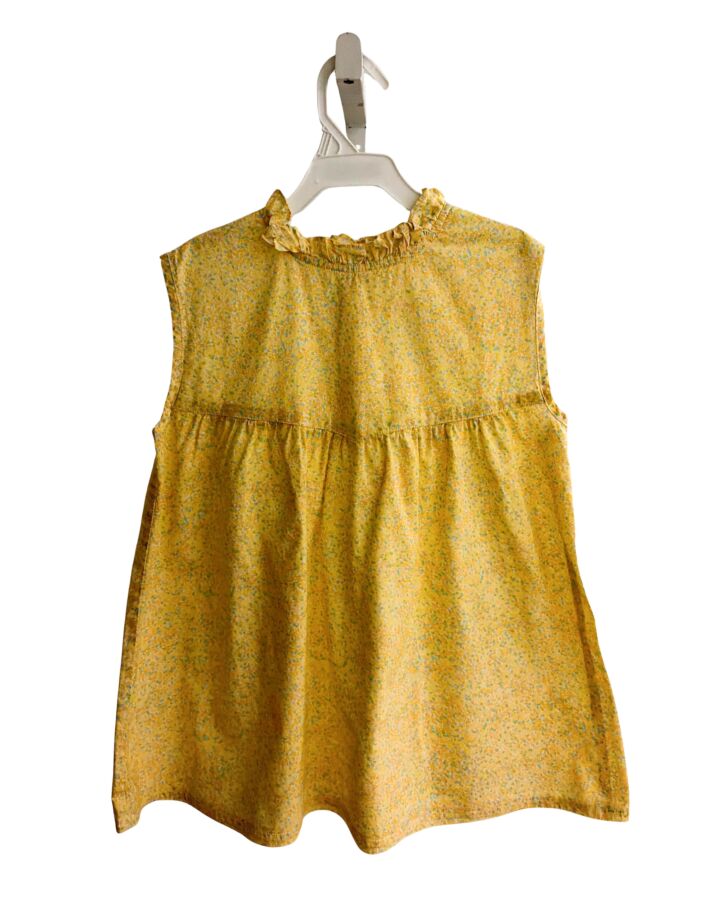 HANNAH KATE  YELLOW  FLORAL  SLEEVELESS SHIRT WITH RUFFLE