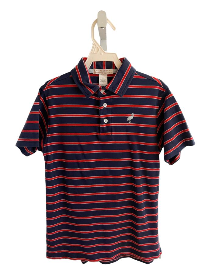 THE BEAUFORT BONNET COMPANY  BLUE  STRIPED  KNIT SS SHIRT