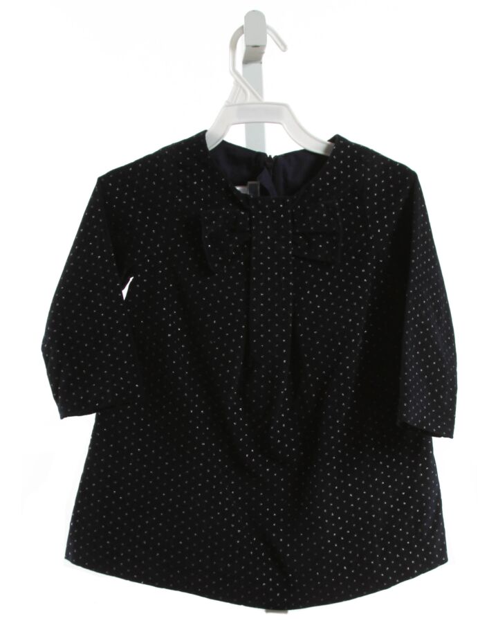 JACADI  BLACK VELVET POLKA DOT  PARTY DRESS WITH BOW