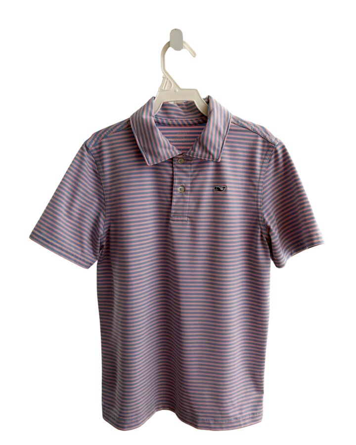 VINEYARD VINES  PINK  STRIPED  KNIT SS SHIRT
