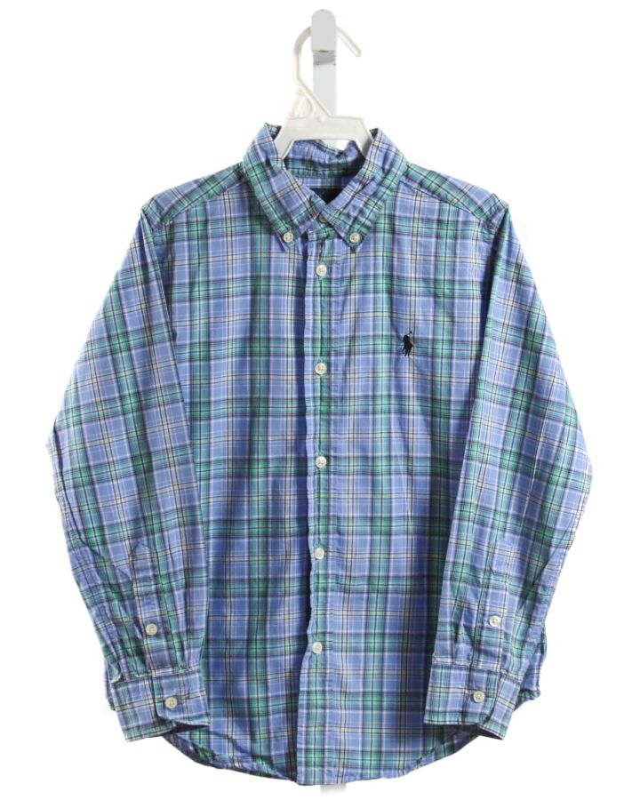 RALPH LAUREN  BLUE  PLAID  DRESS SHIRT