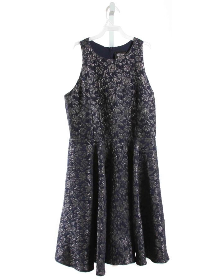 UDT FASHION  NAVY SEERSUCKER FLORAL  PARTY DRESS