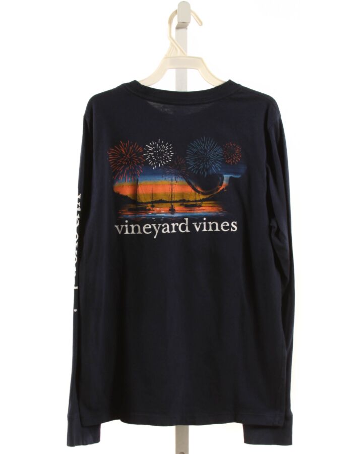 VINEYARD VINES  NAVY   PRINTED DESIGN KNIT LS SHIRT