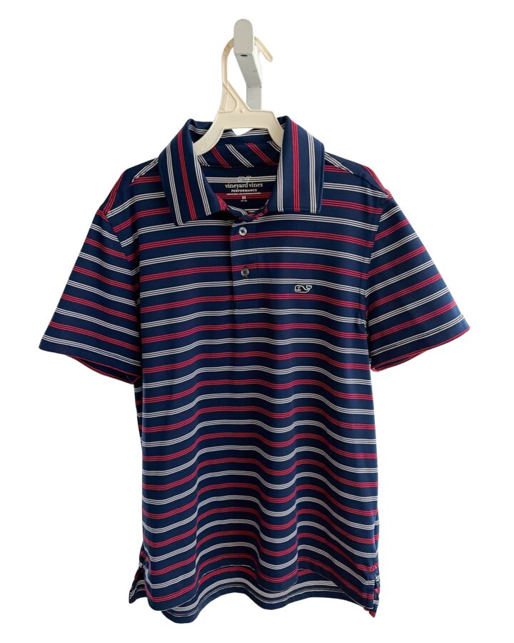 VINEYARD VINES  BLUE  STRIPED  KNIT SS SHIRT