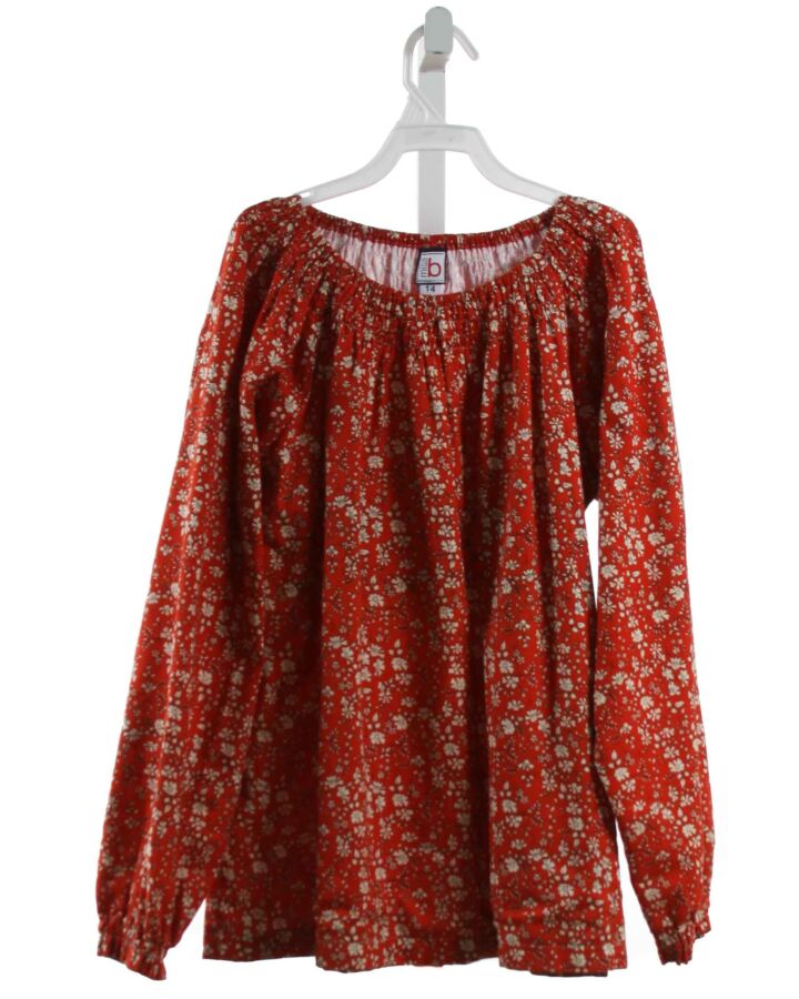 BUSY BEES  RED  FLORAL  CLOTH LS SHIRT