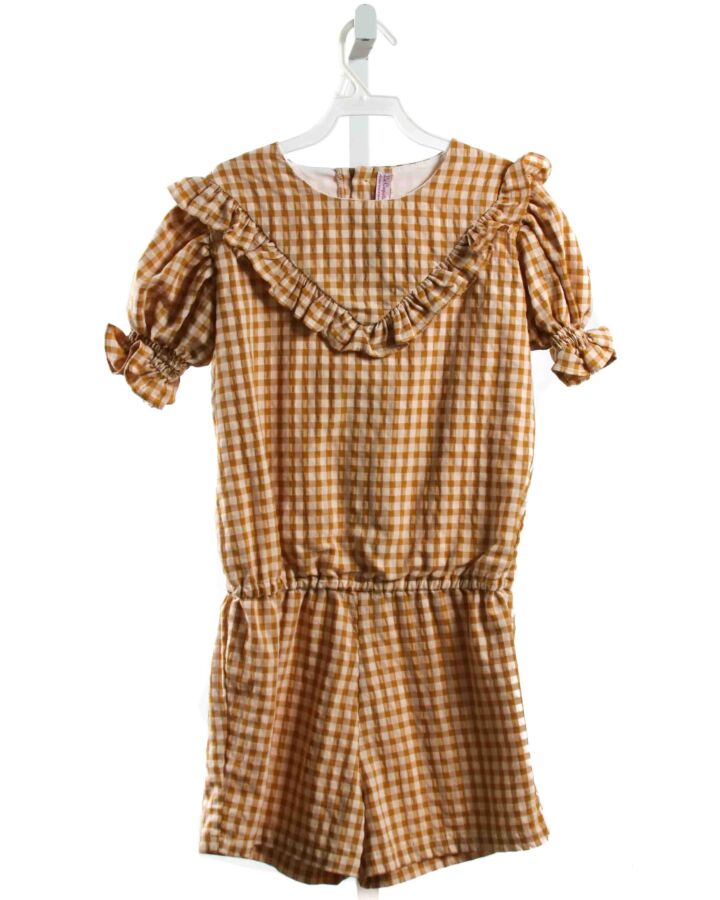 LA COQUETA  BROWN  GINGHAM  ROMPER