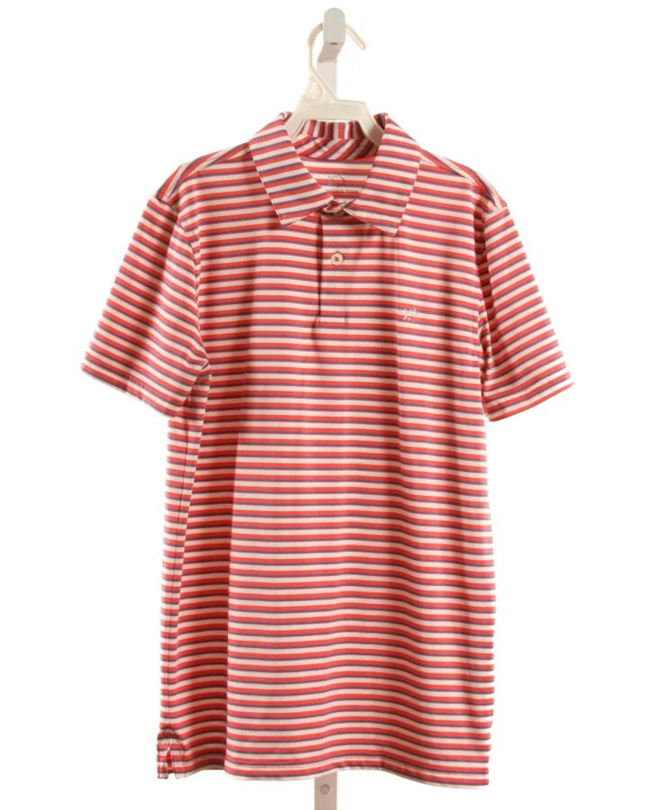 SOUTHERN TIDE  RED  STRIPED  KNIT SS SHIRT