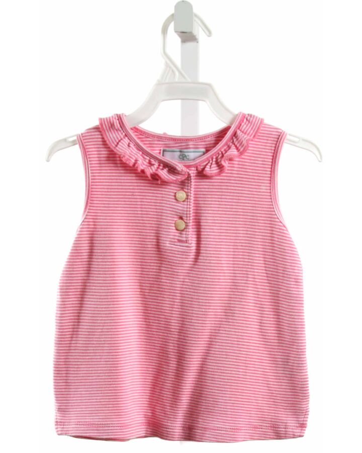 CPC  PINK KNIT STRIPED  SLEEVELESS SHIRT