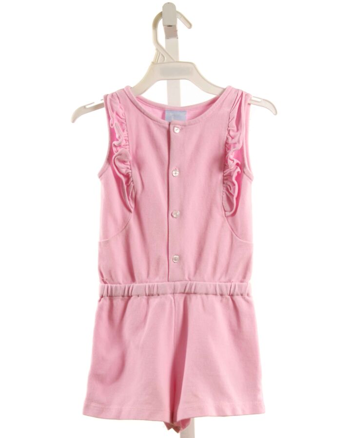 BELLA BLISS  PINK PIQUE   KNIT ROMPER WITH RUFFLE