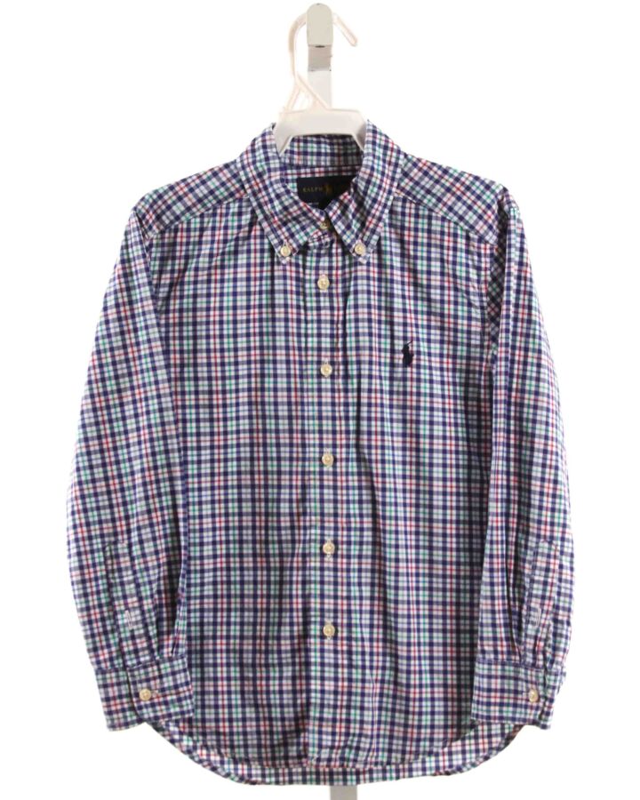 RALPH LAUREN  NAVY  PLAID  DRESS SHIRT