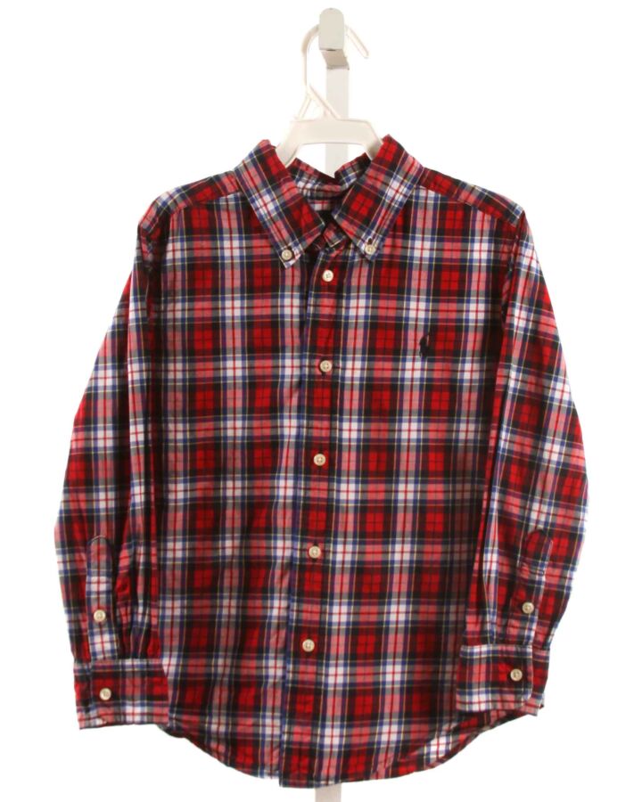RALPH LAUREN  RED  PLAID  DRESS SHIRT