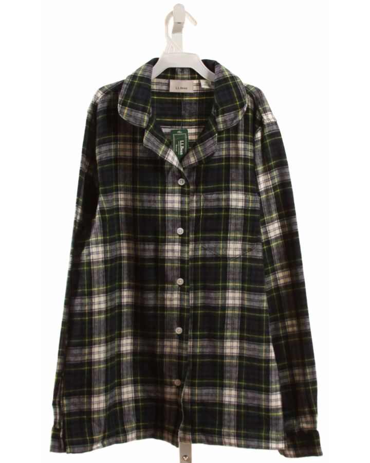 L.L. BEAN  FOREST GREEN FLANNEL PLAID  LOUNGEWEAR