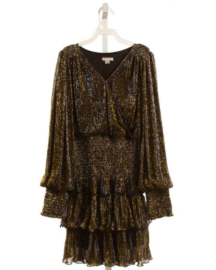 HABITUAL GIRL  GOLD   SMOCKED PARTY DRESS