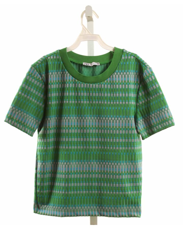 ZARA  GREEN    KNIT SS SHIRT