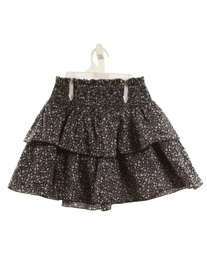 KATIEJNYC  BLACK SEERSUCKER FLORAL  SKIRT