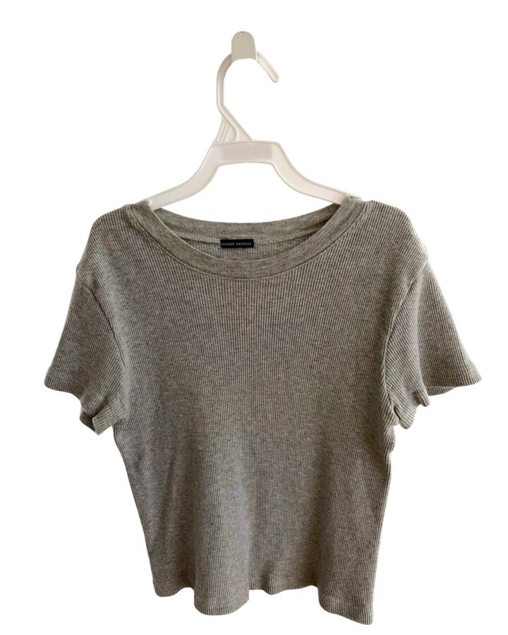 BRANDY MELVILLE  GRAY    KNIT SS SHIRT