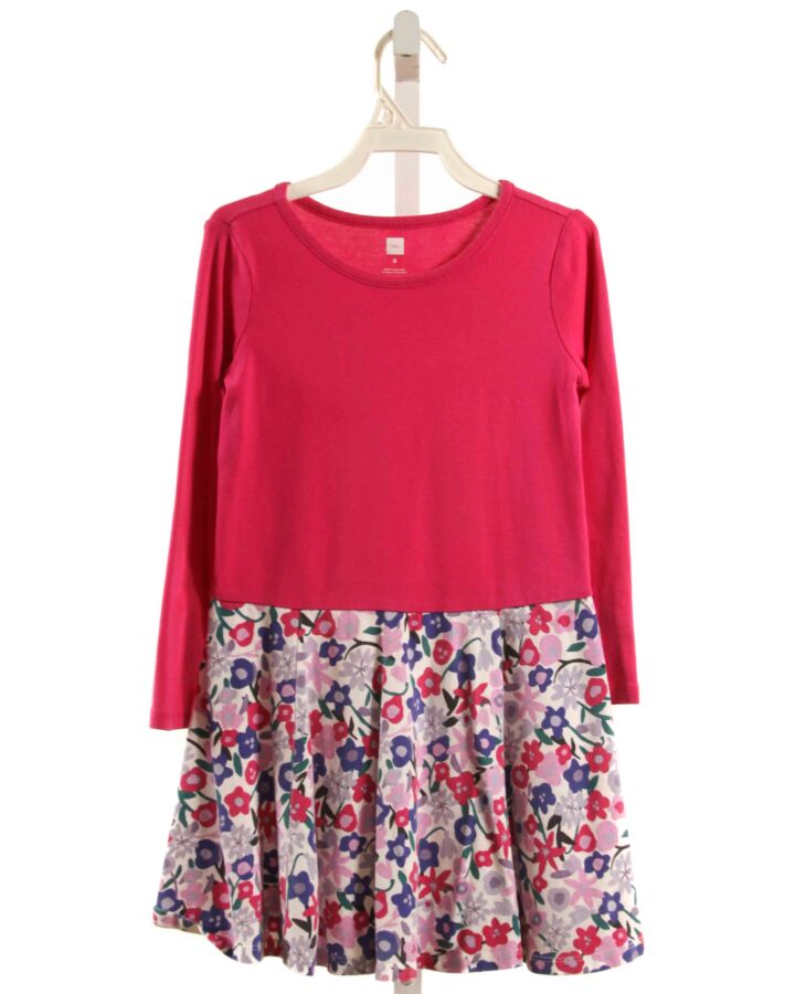 TEA  HOT PINK  FLORAL  KNIT DRESS