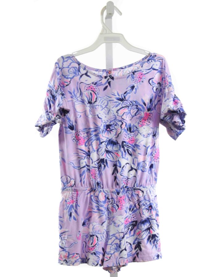 LILLY PULITZER  LAVENDER  FLORAL  KNIT ROMPER WITH BUBBLE HEM