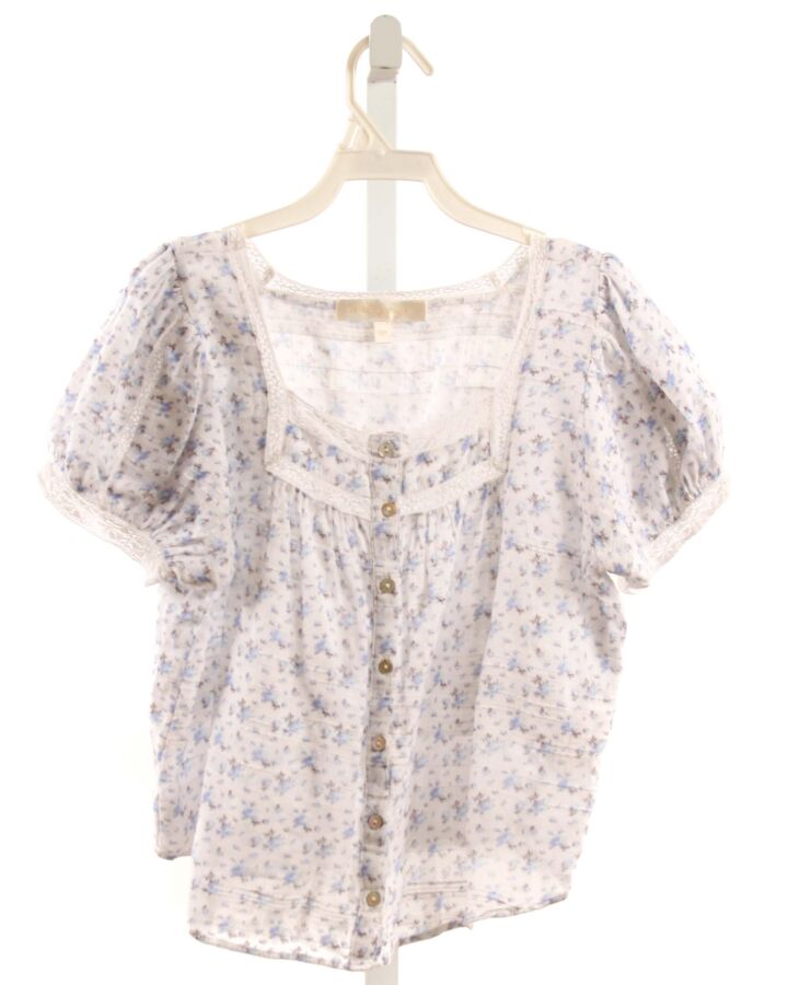 LOVESHACKFANCY  LT BLUE  FLORAL  SHIRT-SS