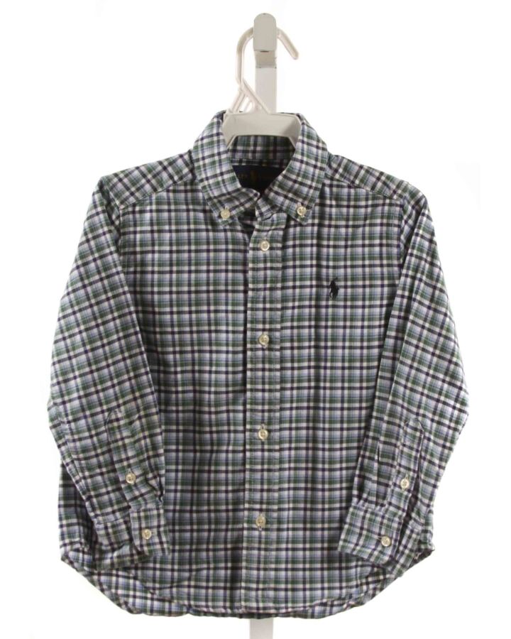 RALPH LAUREN  GREEN  PLAID  DRESS SHIRT