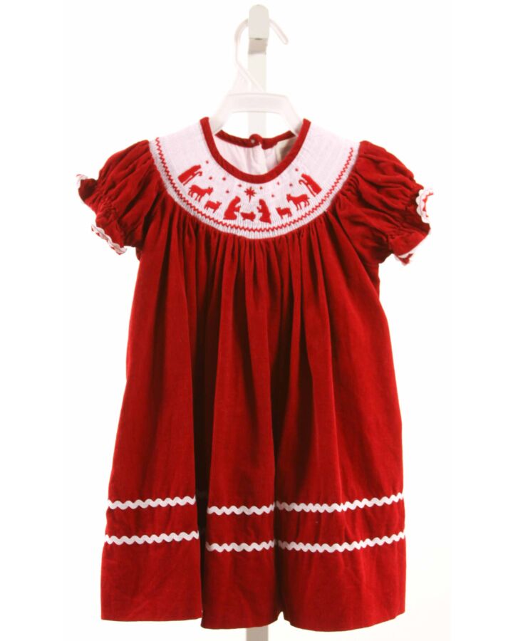 LIL CACTUS  MAROON CORDUROY  SMOCKED DRESS