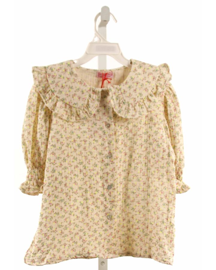 LA COQUETA  IVORY  FLORAL  DRESS SHIRT