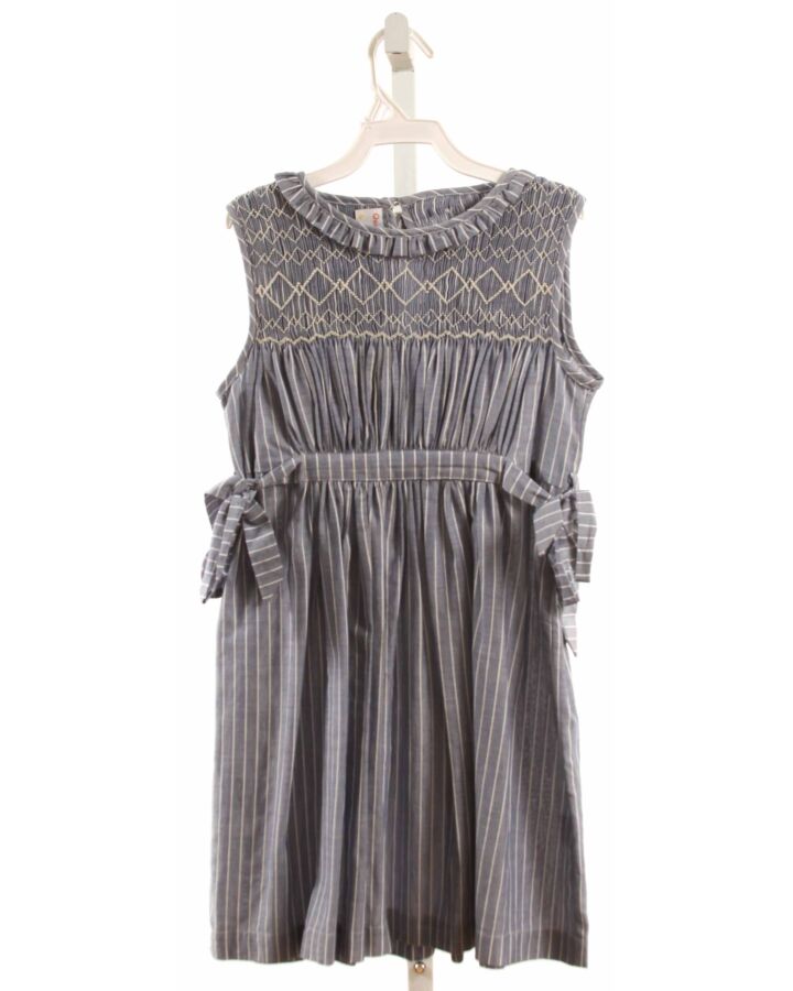 OSO & ME  CHAMBRAY  STRIPED SMOCKED DRESS