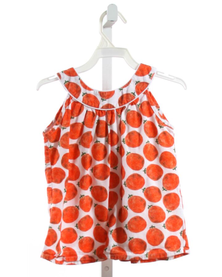 PEG AND KRIS  ORANGE  PRINT  SLEEVELESS SHIRT