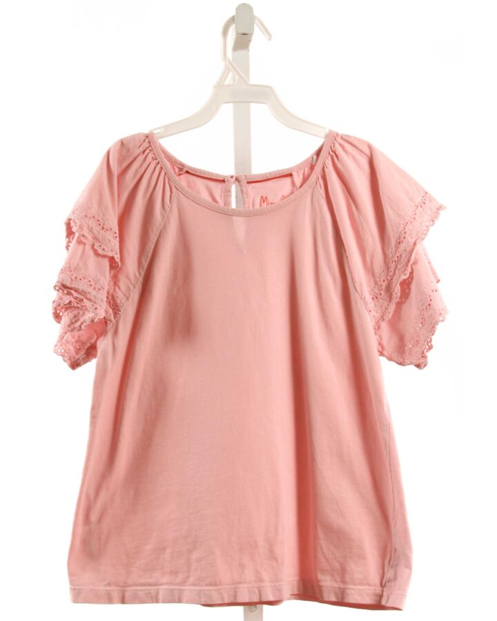 MINI BODEN  PINK    KNIT SS SHIRT WITH EYELET TRIM