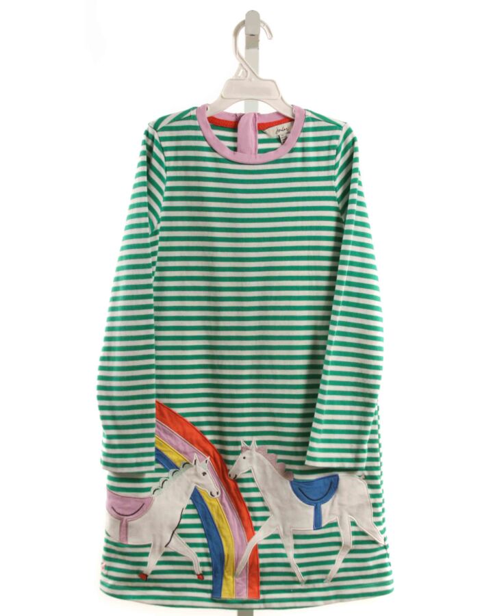 JOULES  GREEN  STRIPED APPLIQUED KNIT DRESS