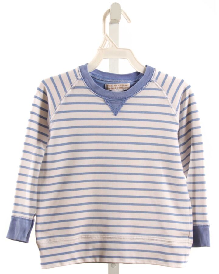 THE BEAUFORT BONNET COMPANY  BLUE KNIT STRIPED  PULLOVER