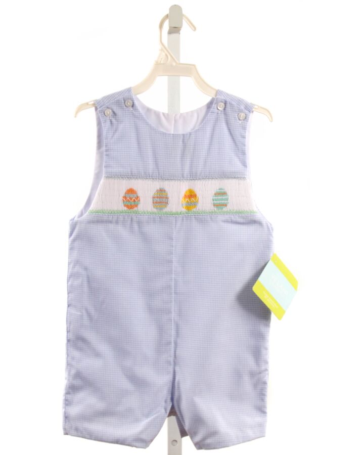 VELANI  BLUE  GINGHAM SMOCKED JON JON