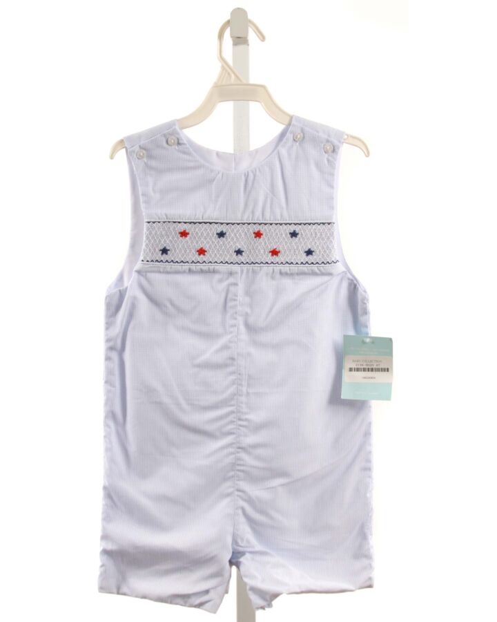 ANAVINI  BLUE  MICROCHECK SMOCKED JON JON