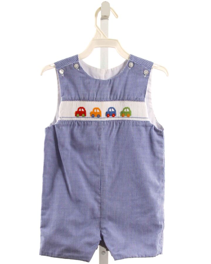 PETIT BEBE  BLUE  GINGHAM SMOCKED JON JON
