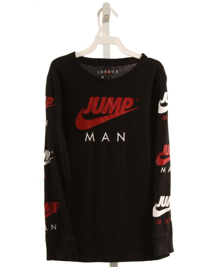 NIKE  BLACK   PRINTED DESIGN KNIT LS SHIRT