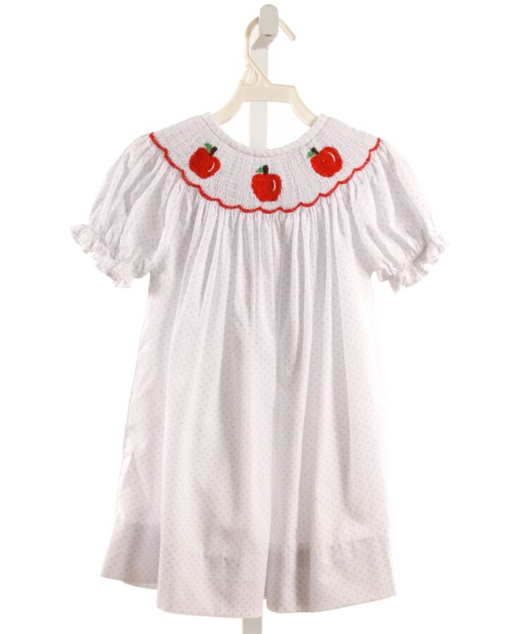 CECIL & LOU  WHITE PIQUE POLKA DOT SMOCKED DRESS