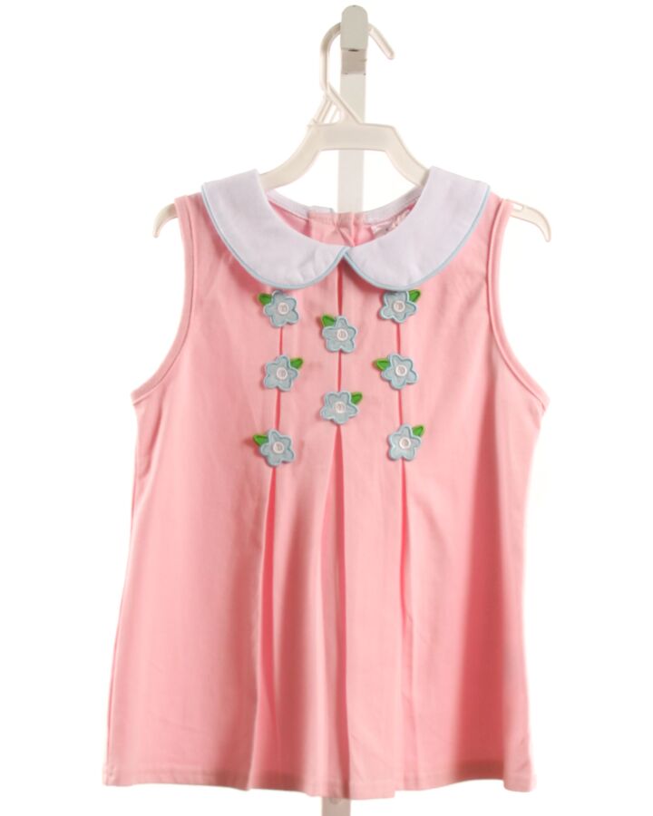 STITCHY FISH  PINK  FLORAL APPLIQUED SLEEVELESS SHIRT