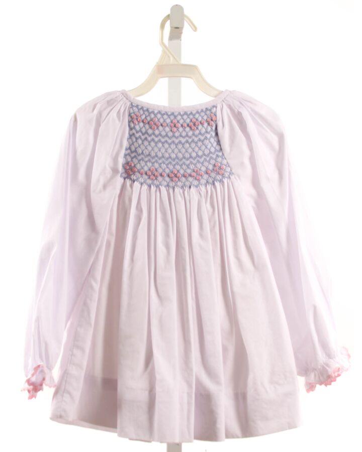 CECIL & LOU  WHITE   SMOCKED SHIRT-LS WITH RIC RAC