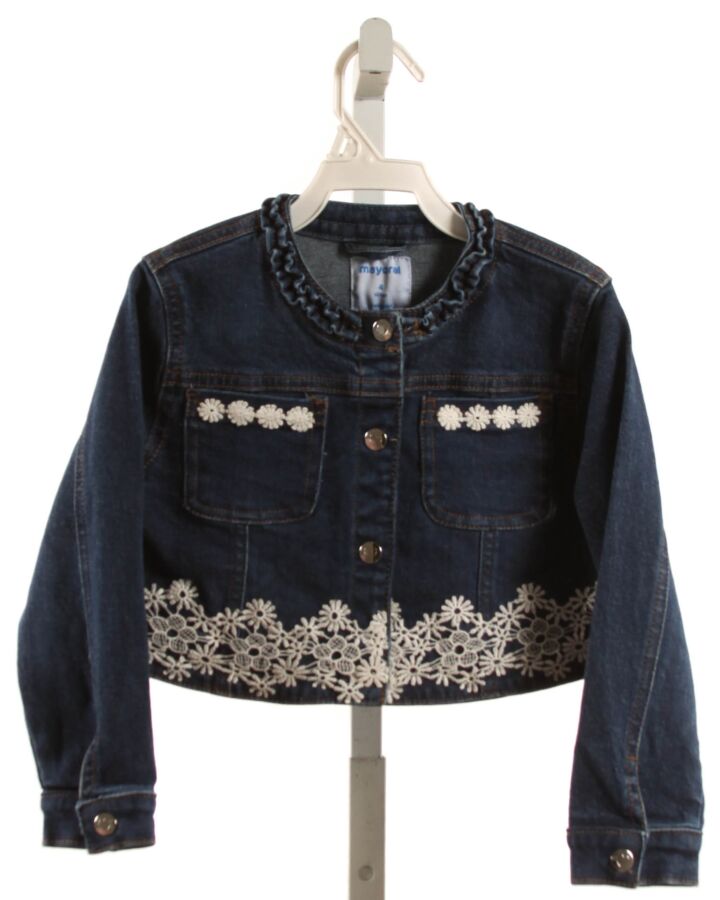 MAYORAL  DENIM    OUTERWEAR WITH LACE TRIM