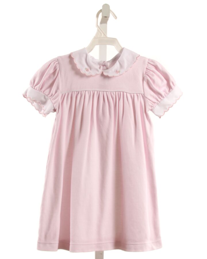 LULLABY SET  LT PINK  GINGHAM EMBROIDERED KNIT DRESS