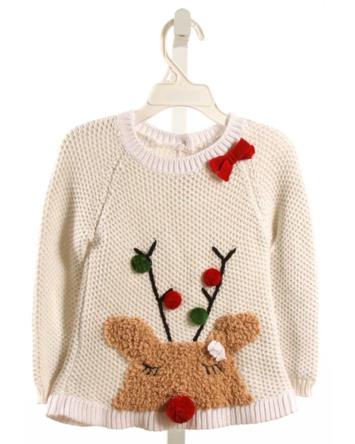 MUD PIE  WHITE   APPLIQUED SWEATER