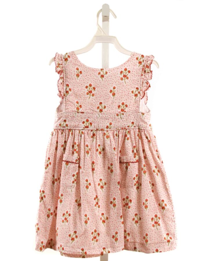 MINNOW  RED  FLORAL  DRESS WITH PICOT STITCHING